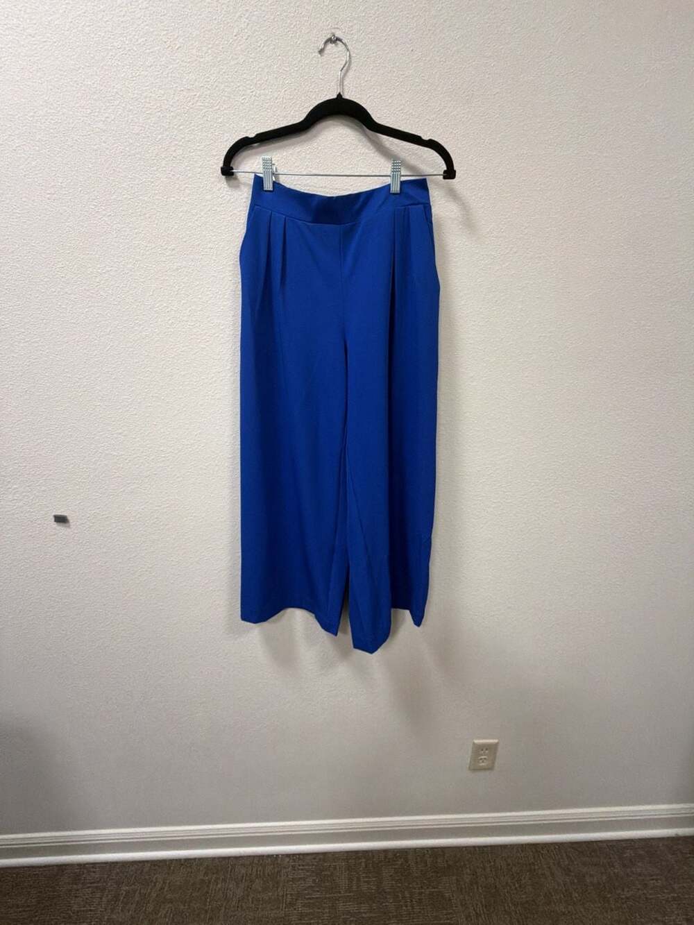Umgee Wide Leg Pants Size S Blue Pleated High Waist Trouser